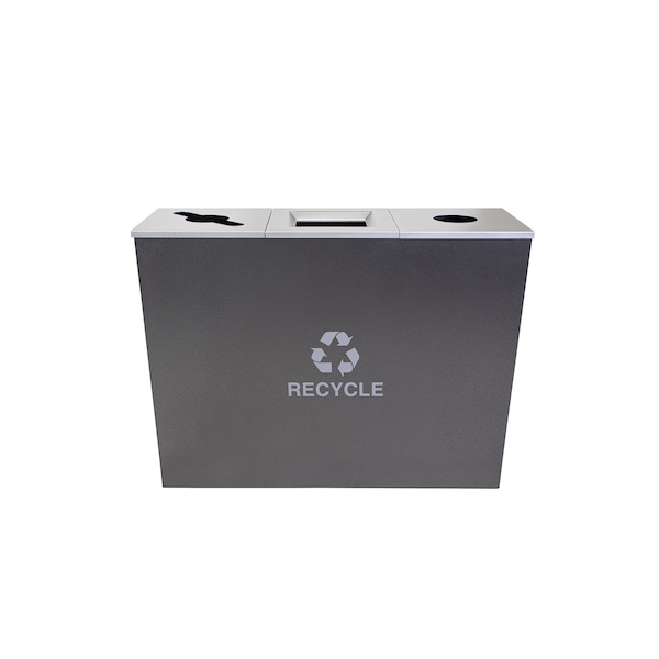 Ex-Cell Kaiser 54-Gal. Three-Stream Receptacle - Steel, Hammered Charcoal RC-MTR-3 HCCL - main